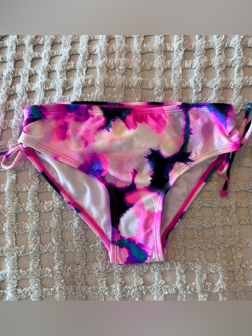 Kanu Surf NWOT Girls Pink Multi Watercolor Halter Tankini Set - Picture 5 of 12
